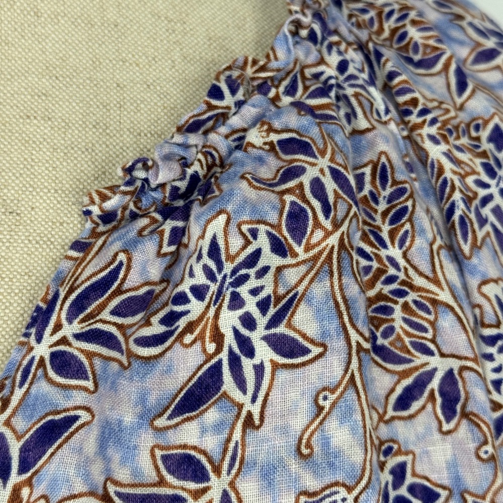 J Jill Linen Floral Puff Sleeve Ruffle Boho Top Oversized Small Artsy‎ Cottage - Picture 6 of 8